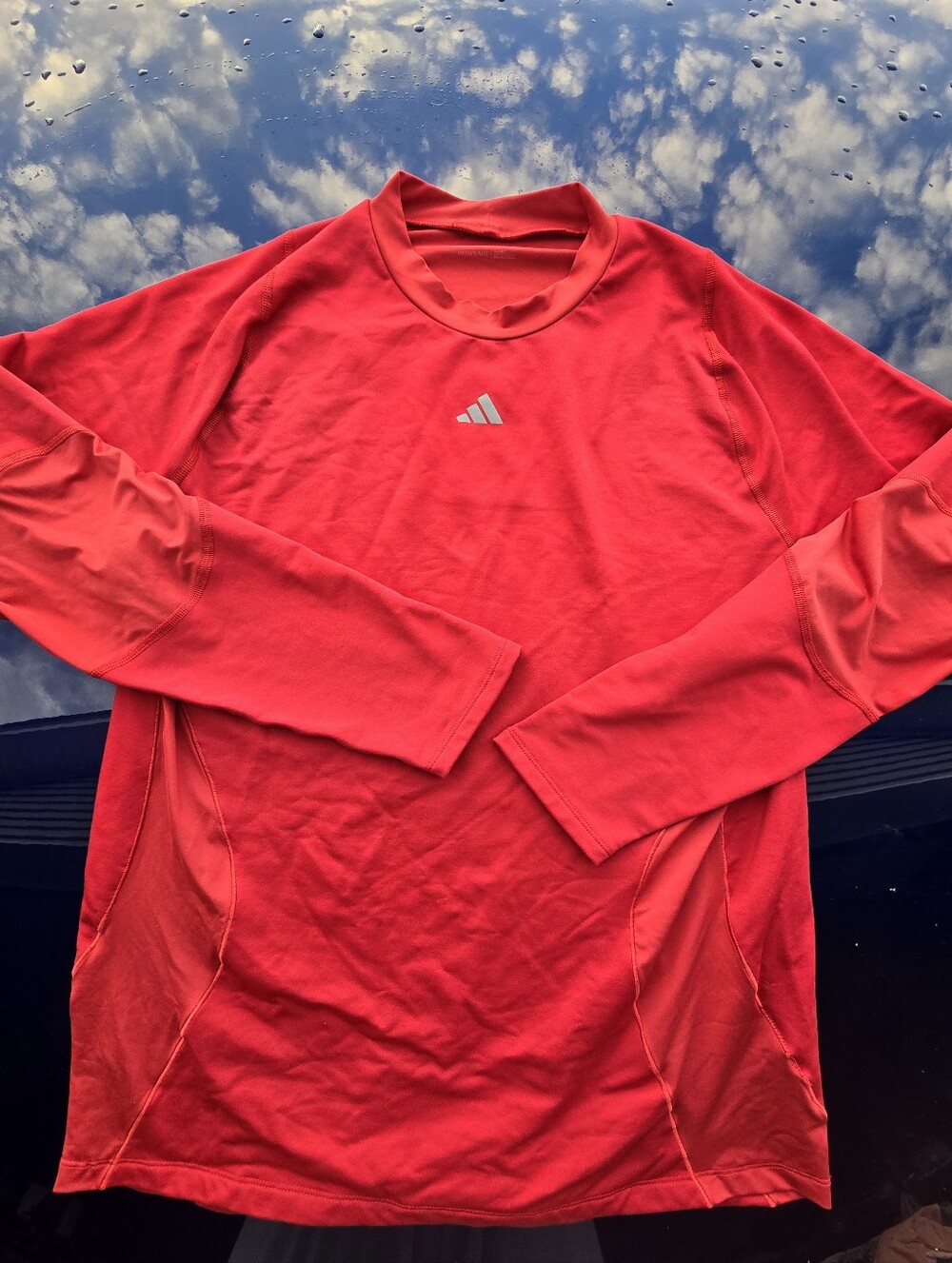 adidas Men's Red Long-Sleeve Performance Shirt